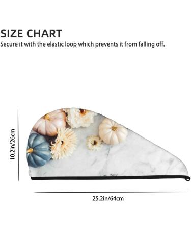 Super Absorbent Pumpkin & White Marble Microfiber Hair Towel Wrap | Quick Dry Coral Velvet for Long Curly & Thick Hair | Women s Hair Care Essentials - Buy Online on GoSupps.com