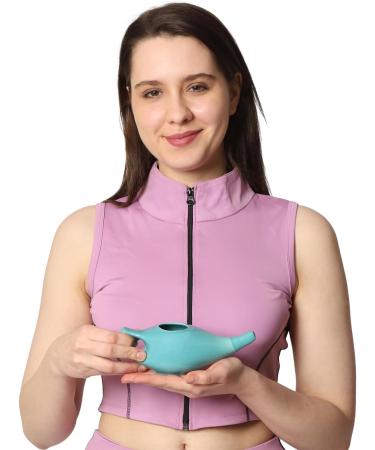 HealthGoodsIn - Porcelain Ceramic Neti Pot for Nasal Cleansing Turquoise | Neti Pot with 5 Sachets of Neti Salt + Instructions Leaflet | Natural Treatment for Sinus Infection and Congestion - Buy Online on GoSupps.com