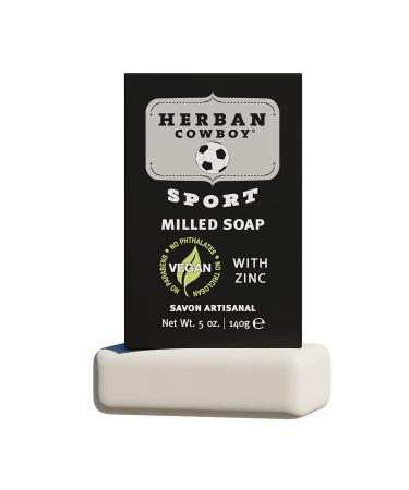 Herban Cowboy Milled Soap Sport 5 oz - Natural, Vegan & Refreshing Clean - Buy Online on GoSupps.com