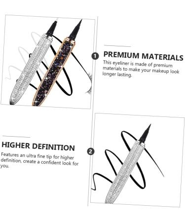 PLAFOPE 4 Pcs Diamond Eyeliner Cosmetic Pens Gold Eyeliner Professional Eyeliner Pen Rose Gold Plated Black - Buy Online on GoSupps.com