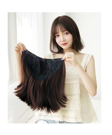 Bobo Style Half Wig Clip In Straight U-Shape Part - 3/4 Hairpiece Extension with 5 Clips - Black - International Shipping - Buy Online on GoSupps.com