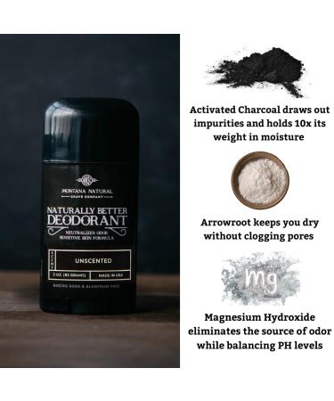 MNSC Unscented Naturally Better Deodorant - Magnesium and Activated Charcoal - Sensitive Skin Formula Aluminum-Free Baking Soda-Free All-Natural Plant-Derived Made in USA - Buy Online on GoSupps.com