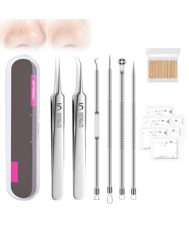 Usiveinborn Blackhead Remover Usiveinborn Tweezers Usiveinborn Blackhead Tweezers Usiveinborn Professional Stainless Steel Facial Blackhead Remover Tweezers Blackhead Extractor (6pcs)