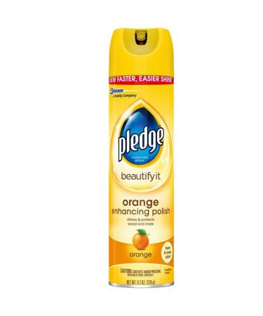 Pledge Orange Clean Furniture Spray 9.70 oz (Pack of 2) 9.7 Ounce (Pack of 2)