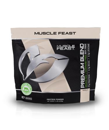 Muscle Feast Premium Blend All Natural Hormone Free Grass-Fed Whey Protein Powder Vanilla 5lb