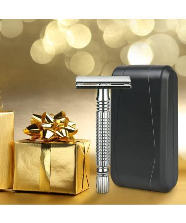 Uraqt Safety Razor for Men - Stainless Steel Vintage Razor Plane with 10 Blades Travel Etui & Built-in Mirror | High-Quality Wet Shaving - Buy Online on GoSupps.com