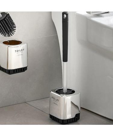 Shakven Toilet Bowl Brush Set Silver Plating Toilet Cleaning Brush | - Shower Scrubber Multifunctional Toilet Bowl Scrub Brush for Bathroom Household use - Buy Online on GoSupps.com