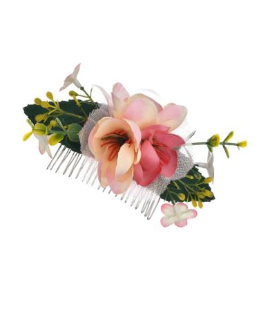 FRCOLOR 1PC Brides Hair Comb Hair Comb for Bride Hair Comb Clip Floral Hair Comb Bridal Headdress Hair Pin Wedding Hair Decoration Tiara Hair Fork Leaves Comb the flowers hair accessories