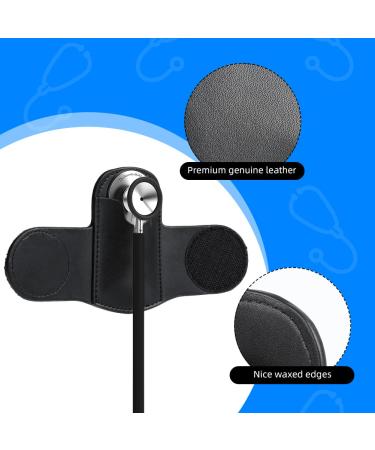 Leather Stethoscope Holder Hip Clip - Black Holster with Inner Pocket & Velcro for Doctors Nurses EMTs | Buy Online - Buy Online on GoSupps.com
