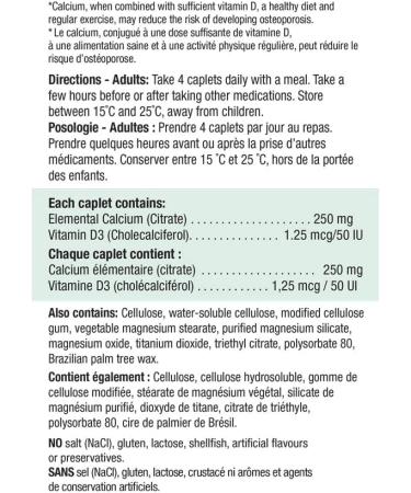 Jamieson Calcium Citrate + Vitamin D3 120 Caplets - Essential Bone Support - Buy Online on GoSupps.com