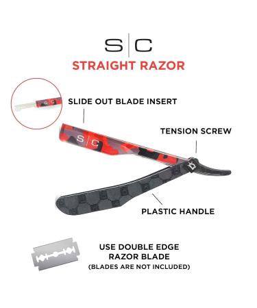 StyleCraft x Deluxe Line Professional Barber Straight Razor Camo Red | International Shipping Available - Buy Online on GoSupps.com