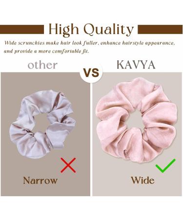 Kavya Hair Scrunchies for Women large Silk Scrunchie Satin Hair Tie Elastics Hair Bobbles Traceless Scrunchy Ponytail Holders Hair Accessories for Women and Girls with Fine Thick Hair - Buy Online on GoSupps.com