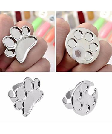 Mini Nail Art Polish Holder - Set of 2 Nail Palette Finger Rings - Buy Online on GoSupps.com