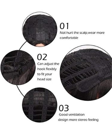 Jier Women's Short Curly Real Hair Wig with Bangs - Natural Light Brown & Blonde Mix - Buy Online on GoSupps.com