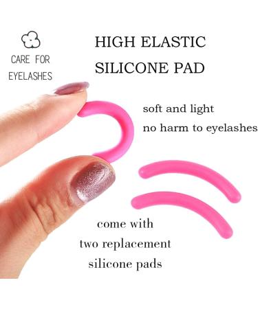 Uranian Pink Eyelash Curler with 2 Silicone Pads - Glitter Handle Lash Curler for Women and Girls - Buy Online on GoSupps.com
