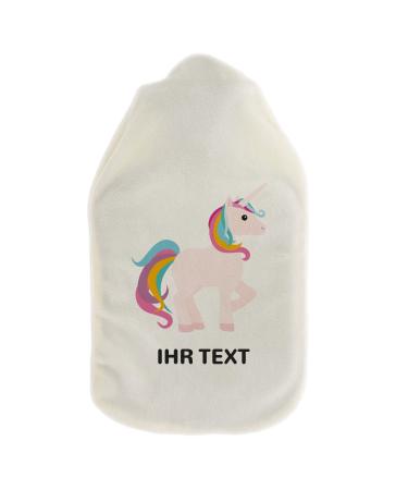 Stamp factory-hot water bottle with personalized cover-cozy hot water bottle cover with desired text such as names design-gift idea for children & adults (800 ml | unicorn)