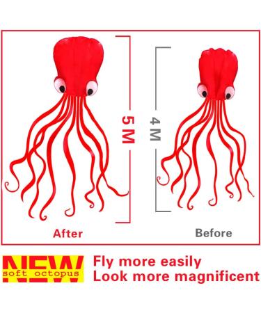 Hengda Kite Octopus Flyer with Long Colorful Tail for Kids - 31 Wide x 157 Long - Large Red Kite - Buy Online on GoSupps.com