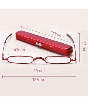 Shop Slim Reading Glasses - Light Blocking Mini Pocket Readers with Clip Case - Red | International Shipping Available - Buy Online on GoSupps.com