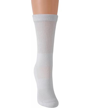 Yomandamor Women's 5 Pairs Cushioned Diabetic Crew Socks - Breathable Seamless Dress Socks with Arch Support Size 9-11 White - Ideal for Comfort & Health - Buy Online on GoSupps.com