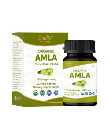 ORGANIC SPREE Amla 120 Tablets USDA Organic Indian Gooseberry Rich in Vitamin C & Supports Immune Health*