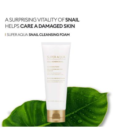 Missha Super Aqua Cell Renew Snail Cleansing Foam 100ml - Buy Online on GoSupps.com