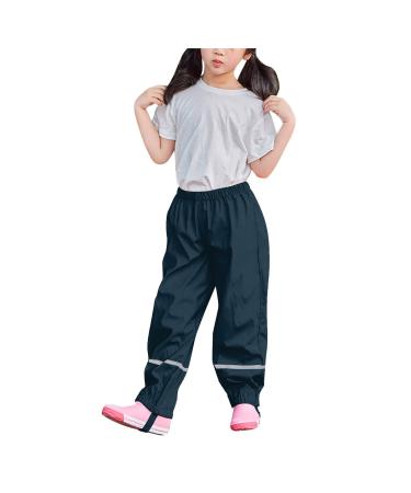 Children's Thin Waterproof Windproof and Breathable Outdoor Rain Pants Shelter Pant 12 Dark Blue
