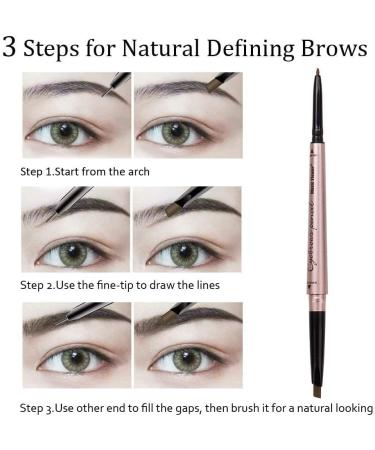 HeyBeauty Eyebrow Pencil with Brow Brush - Black | Double Ended Automatic Makeup Cosmetic Tool - Buy Online on GoSupps.com