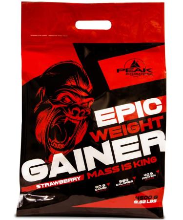 Peak Epic Weight Gainer - 4500g taste Strawberry i powder i 30 portions i masseshake i weight gain i protein matrix (whey i casein i ei - protein) i carbohydrate matrix i oatmeal strawberry