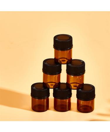 100Pcs Mini Amber Glass Essential Oil Sample Bottles - Refillable 1ml Brown Perfume Bottles for Travel - Perfect for DIY and Aromatherapy - Buy Online on GoSupps.com