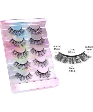 5 Pairs Natural False Eye Lashes 3D Multi-Layer Fake Eyelashes Extension Dense and Fluffy False Eyelash Cluster Naturally Curled False Eyelashes for Women Eye Makeup Type 7 - Buy Online on GoSupps.com