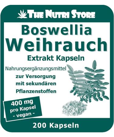 Boswellia Frankincense 400 mg Vegan Capsules - 200 pcs | Natural Anti-Inflammatory Supplement - 6-7 Month Supply for Optimal Health - Buy Online on GoSupps.com
