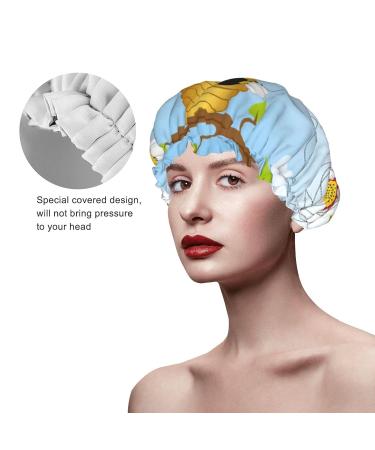 Funny Bees Printed Shower Cap | Waterproof | Fits All Head Sizes & Hair Textures | Women's Bath Cap - Buy Online on GoSupps.com