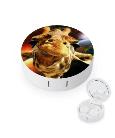 Neon Giraffe Contact Lens Travel Kit Portable Cute Contact Box with Mirror for Daily Outdoor