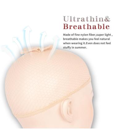 WeKen Beige Mesh Wig Cap Net 4PCS - Open Two End Wig Caps Liner for Women Men Kids - Buy Online on GoSupps.com
