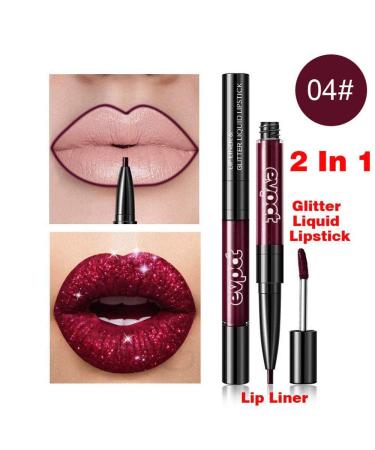 7Pcs Pink Red Glitter Matte Lip Liner and Liquid Lipstick Set Kit - Long Lasting Metallic Shades for Women - Buy Online on GoSupps.com