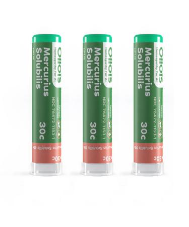 OLLOIS Mercurius Solubilis 30c Organic Lactose-Free Kosher Homeopathic Medicine 80 Pellets (Pack of 3)