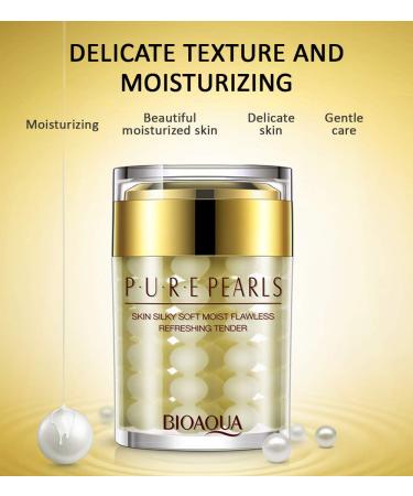 BIOAQUA Pure Silk Pearl Essence Face Cream - Hydrating Hyaluronic Acid Moisturizer for Flawless Skin - 120g - Buy Online on GoSupps.com