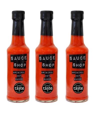 Sauce Shop - Original Hot Sauce Pack of 3 - Vegan Nothing Artifical - 3x 160ml jars