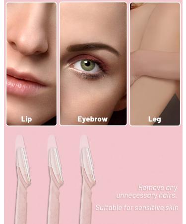 Dermaplaning Tool for Women - 24pcs Face Razor for Facial Hair Removal (Wheat Pink) - Buy Online on GoSupps.com