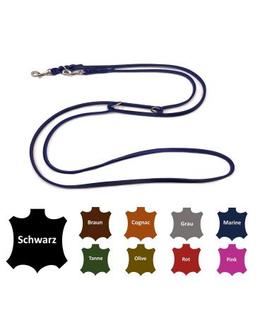 Dog liner Small dogs / large dogs 2m / 2.40m / 2.80m / 3.50m / 5m Double linen adjustable (2.80m x 8mm navy blau) 2.80m x 8mm navy blau