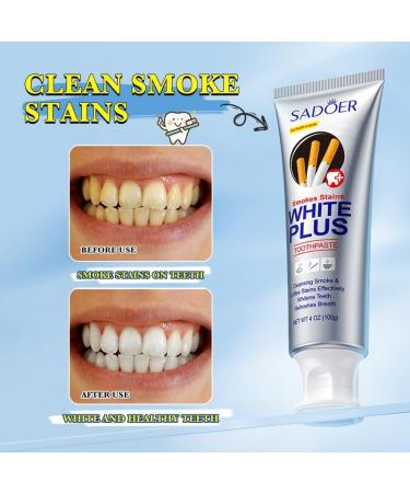 Whitening Toothpaste for Fresh Breath & Stain Removal - 3.5oz Tube (100g) - Eliminates Smoke & Coffee Stains - Buy Online on GoSupps.com
