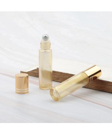 Rowiz 10pcs Essential Oils Roll on Bottles 10ml Refillable Empty Glass Rollerball Bottles with Golden Cap Perfect for Homemade Perfume Fragrance Aromatherapy Oils Pearly Golden - Buy Online on GoSupps.com