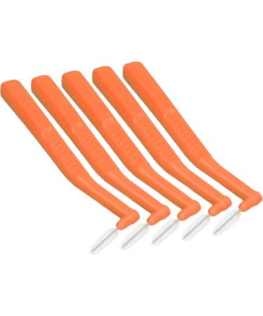 Portable L-Shaped Interdental Brushes - Effective Cleaning for Plaque Removal & Braces - 5 Pieces in Orange - Buy Online on GoSupps.com