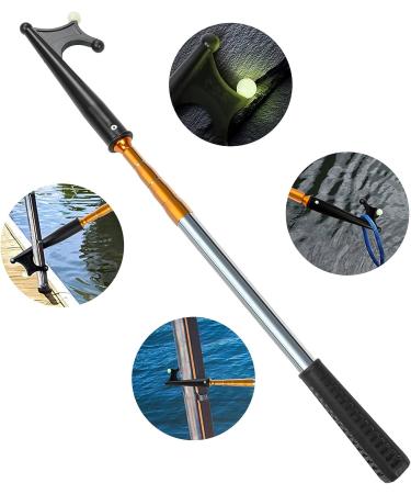 KOMCLUB Telescoping Boat Hook with Luminous Beads - Adjustable 52.7in Stainless Steel Rod for Boating - Non-Slip Handle Docking Tool - Buy Online on GoSupps.com
