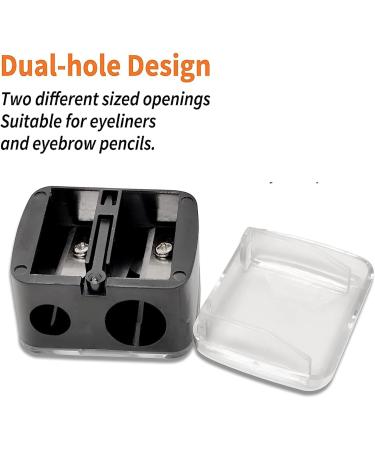 6pcs Eyeliner Sharpener Set - Dual Hole Makeup Pencil Sharpeners for Eyebrow, Eye Liner, Lip Liner, and Brow Pencil in Black - Buy Online on GoSupps.com