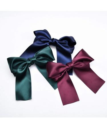 8pcs Women Cute Large Satin Ribbon Hair Clips - Stylish & Elegant Hair Accessories for All Occasions | International Shipping Available - Buy Online on GoSupps.com