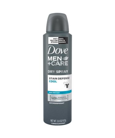 Dove Men+Care Stain Defense Antiperspirant Deodorant Dry Spray Cool 3.8 oz (Pack of 2)