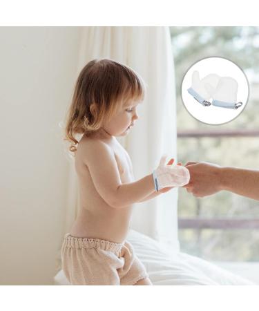 GLSTOY Newborn Blue Teething Gloves for Boys - Anti-Sucking Thumb Guard for Infant Teething Relief - Buy Online on GoSupps.com