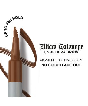 L'Or al Paris Unbelieva Brow Micro Tatouage 105 Brunette - Long-Lasting Microblading Effect Felt Pen 24 Hour Wear 1g (1 Pack) - Buy Online Worldwide - Buy Online on GoSupps.com