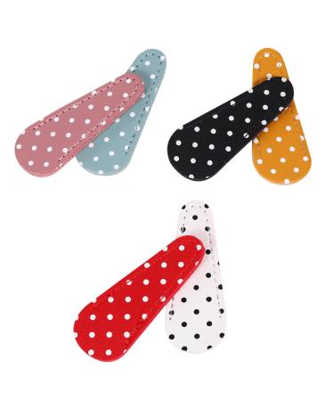 ABOOFAN Housse De Protection Pour Ciseaux Sourcils En Pu 6 Pi ces Motifs Pois Mixte Portable Couture Artisanat Peau